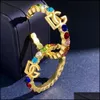 Женские серьги-гвоздики Шпильки G Буквы D Цветные хрустальные подвески Позолоченные из 18-каратного золота Противоаллергенные женские зажимы для ушей Дизайнер Jewelr Dhyfe