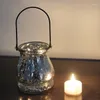 Candle Holders Black Wrought Iron Holder Glass Cup Home Restaurant Decoration Ornaments Posing Props Centerpieces Stand