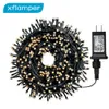 Kerstdecoraties 30m 50m 100m LED -ijs snoer licht waterdicht voor openlucht thuisfeest bruiloft decoratie 8 modi Garland Fairy Lights 221122