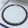 Chains Charming High Quality Natural South Sea Genuine Black Round Pearl Necklace Women Jewelry Sterling