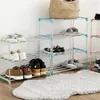 Rangement de vêtements 4 couches en métal debout étagère à chaussures moderne minimaliste assemblage gratuit meubles de maison amovible super gain de place armoire à chaussures