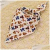 Dog Apparel Cartoon Pattern Child Mouth Towel Pet Dogapparel Tie Baby Bib Cotton Triangar Scarf More Color Antifoing Dog Design Drop Dhaaq