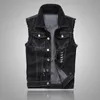 Men's Vests Denim Vest Ripped Jean Jacket Hip Hop Jeans Coats Waistcoat Men Cowboy Brand Sleeveless Male Tank Plus Size 6XL 221122