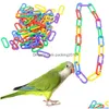 Outros pássaros suprimentos tipo C Toys de pássaro Mticolor Birds roça a corrente de plástico colorida de papagaio link Um pacote de 100 pcs novo 6 5jx j2 d dhauk