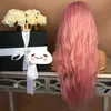 Synthetic Wigs Wig popular women's wig long straight hair micro curly rose pink gradient dyed chemical fiber 221122