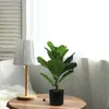 Flores decorativas NHBR 2 piezas Artificial Fiddle Leaf Fig Tree Faux Plants Ficus Bush Greenery para la boda Patio Decoración al aire libre 19.6