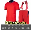 2022 Jerseys de football Angleterre Kane Sterling Rashford Sancho Grealish Mount Foden Englands Football Shirt Bellingham Athletic Wear Men Kids Uniforme