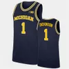 Мужчина № 41 Глен Райс Колледж Баскетбол Джерси сшил белый флот 5 Jalen Rose Jerseys S-3XL