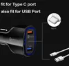 Caricabatteria da auto 35W PD Tipo C Usb 3 Porte Caricabatterie rapido Adattatore automatico 7A Ricarica rapida per il nuovo iPhone Samsung Android Phone con scatola al minuto