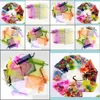 Jewelry Pouches Bags Colors 7X9Cm Mesh Organza Bags Jewelry Gift Pouch Wedding Party Xmas Candy Dstring Package Drop Delivery Packa Dhzy8