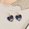 Coloré émail coeur mauvais œil breloques boucles d'oreilles dégoulinant d'huile turquie chanceux balancent boucles d'oreilles personnalité en gros Hotselling