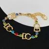 Double collier avec lettres arc-en-ciel, bijoux en laiton, petite chaîne de collier polyvalente à la mode populaire, 10% de réduction, 2023