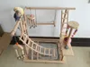 Autres fournitures d'oiseaux 48 x 33 x 53 cm Perche de terrain de jeu pour perroquet en bois avec échelles Feeder Bite Toys Cadre Stand Cage Suspension Bridge 221122