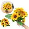 Decorative Flowers 13 Heads Sunflower Flower Bouquet Artificial Daisies Wedding Plant Accessories Room Home Decor Decoration Gift