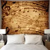 Tapestries Nordic Musical note wall tapestry colorful music background cloth art decor hanging digital printing mural 221122