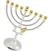 Candle Holders Holder Candlestick Hanukkah Jewish Menorah Candelabra Stand Christmas Year Wedding Metal Desktop Base Statue Simple