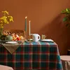 Bordduk Julduk Scottish Green Plaid Rectangular Hushåll PO Högkvalitativ bomull 221122