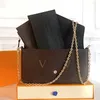 Bolso de diseñador, bolsos de hombro para mujer, bolso de moda, conjunto de 3 piezas, monedero, billetera de cuero genuino, bandolera para mujer, cadena cruzada para el cuerpo