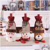 Decorações de Natal Decorações de Natal Vinho Bottle Er alegre decoração para casa 2021 Navidad Noel Ornamentos de Natal feliz ano 202 DHGRQ