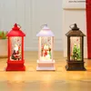 Ljusstakar Portable Holder Wind LED Lamp Mini Santa Claus Snowman Tree Chile Decorations Desktop Ornament Bougeoir