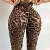 Womens Leggings Leopard Print Floral Stretch Long Pants Elastic High Waist Scrunch Butt Workout Breathable Leggins 3XL 221122