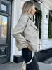 Women's Leather Faux Sungtin Korean Jacket Women Belt Oversize BF Style Punk PU Streetwear High Street Biker Coat 221122