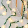 Strings 10/20/40LED Rose Flower String Light Battery Operated Artificial Garland Fairy For Valentine Day Wedding Party