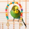 Andra f￥gelf￶rs￶rjningar 4 Styles Bird Toy Set med tr￤blockpussel papegoja tr￤ning basket f￤rgglada staplingsringar sv￤ngande abborre 221122