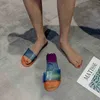 Mulheres geléias chinelas de verão Colhas de doces transparentes slides casuais cuecas de moda em sapatos externos de praia plana 2022 J220716