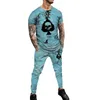 Męskie bluzy bluzy Lion Summer Men's 2 -częściowe zestawy Owwrotne T koszule Joogers stroje mody Mężczyzn Drounders Tracksuit 3D Printed Trend Męskie odzież 221122