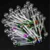 SIX Designs Oil Burner Pipe 4.72 /3.93 inches Glass Pyrex Clear Color quality pipes transparent Great Tube tubes Nail tips