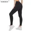 Kadın Taytlar Normov Black High Bel Gym Fitness Egzersiz Sporları İçin Yukarı Çekme Sporları Gündelik Leggins Mujer 221122