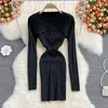 Two Piece Dress Autumn Set Women Cloak Shawl Crop Top Spaghetti Strap Sexy Suits Korean Fashion Casual Sets 221122