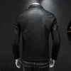 Skórzane męskie sztuczne Demanke Spring Autumn Mens Jackets Slim Fit Męska moda wiatroodporna ciepłe płaszcze Man Man Branding 221122