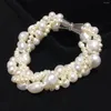 Lien Bracelets Naturel Perle D'eau Douce Bracelet 5 cordes Fermoir Aimant Pour Les Femmes Bijoux De Mode