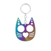 Wielokolorowe serce kota samozabilka metalowe metalowe koty brelki kreatywne rozbite okno breaching dla kobiet w obronie łańcuch kluczowy