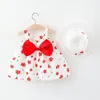 Девушка платья 2 штука для малышей летняя одежда набор корейских милых рукавов.