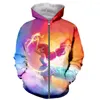 Men's Hoodies World Of Winx Funny Fashion Long Sleeves 3D Print Zipper/Hoodies/Sweatshirts/Jacket/Men/women