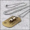 Anhänger Halsketten Usa Army Dog Tag Halskette Anhänger Hip Hop Frauen Herren Modeschmuck Geschenk Drop Lieferung Halsketten Anhänger Dhovf