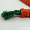 Jouets pour chiens à mâcher chien de compagnie carotte coton jouet noeud main tricot nettoyage dents molaires cotons corde rouge vert animaux jouets 2 2Hta L1 Drop Dhnp9