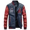 Hommes cuir Faux marque broderie Baseball vestes Stand Moto Biker veste décontracté polaire épaissir manteau M-4XL 221122