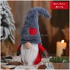 Kerstdecoraties Kerst ornamenten schattige hartmutsen Wit baard Gezichtsloze oude man Gnome Dolls Elf Plush Doll Xmas Gifts For K Dhvun