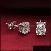 Stud Zircon Diamond Stud örhängen Sier Crystal Women Wedding Ear Rings Fashion Jewelry Gift Delivery Dhufd