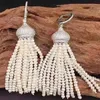 Nouvelles boucles d'oreilles en eau douce blanche naturelle naturelle.