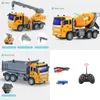 Électrique RC Voiture RC Camions Mini Télécommande Bulldozer 1 32 En Plastique Ingénierie Camion À Benne Grue Pelle Modèle Véhicule Électrique Jouets Cadeau 221122