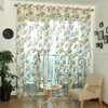 Curtain 2023 Door Blinds Window Peony Printed Transparent Tulle Room Divider Valance Decoration Curtains Voile Living