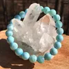 Link Bracelets MG1584 Arrival Design Dominican Larimar Bracelet High Quality Chakra Healing Gemstone Blue Pectolite Bead