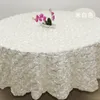 Table Cloth 13 Colours Wedding Embroider Cover Rosette Rose Flower Linen el Banquet Party Round Decoration 221122