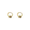 Hoop Earrings Hypoallergenic Mini Circle Huggie Charm Golden Plated Three Round Pendant Hoops Earring For Women Vintage Birthday Gift