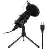 Microphones Condenser Microphone Mount Mic Handle USB Plug Omnidirectional Pickup Smart Noise Cancelling Sensitivity
